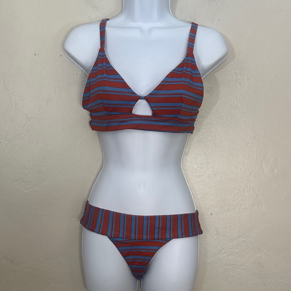 RVCA Striped Red and Blue Bikini